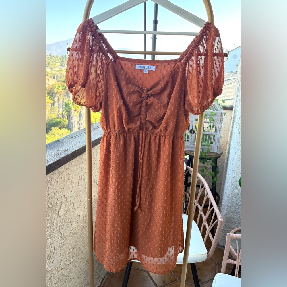 🧿SUPER SALE; PRICE FIRM🧿 
Mimi Chica Textured Terracotta Blouse